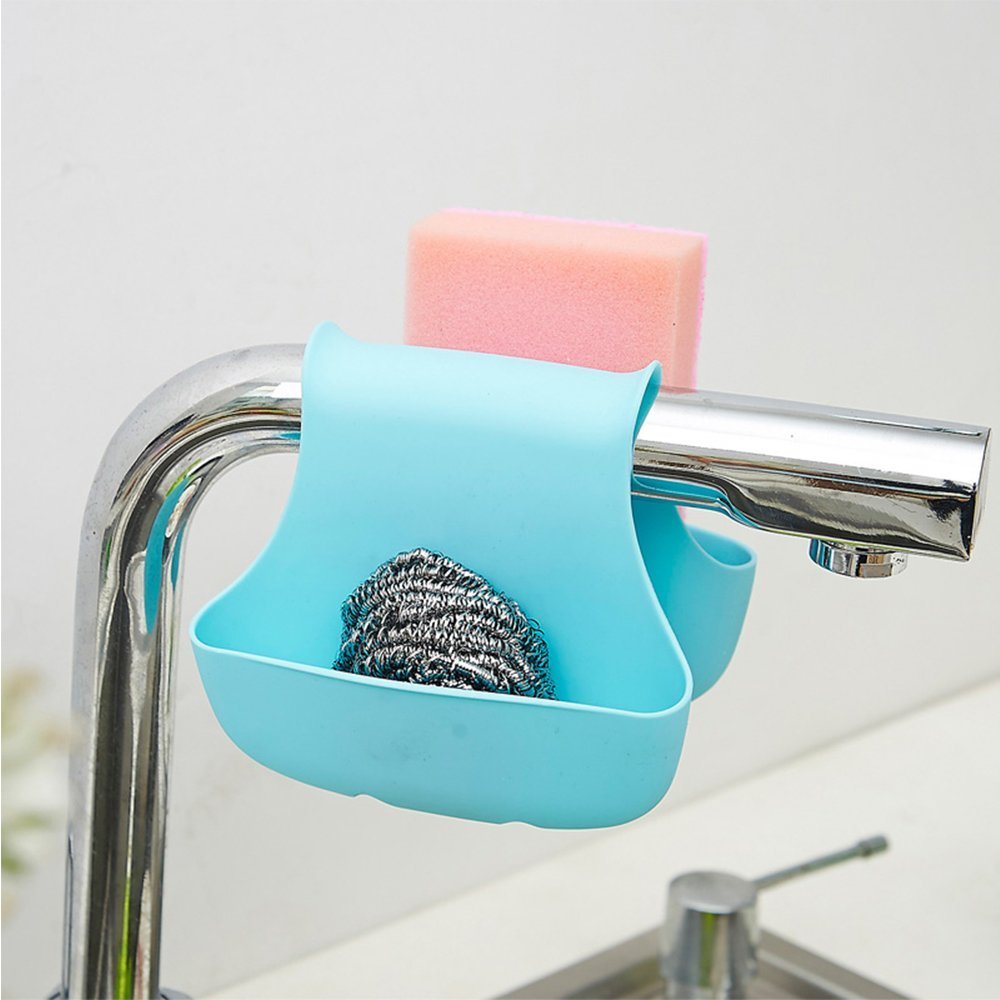 Blue Sink Caddy Kitchen Sponge Holder & Sink Organiser - Image 2