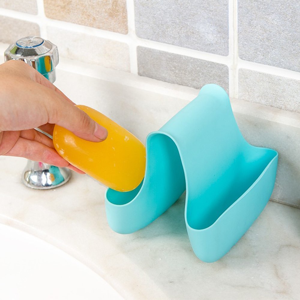 Blue Sink Caddy Kitchen Sponge Holder & Sink Organiser - Image 3