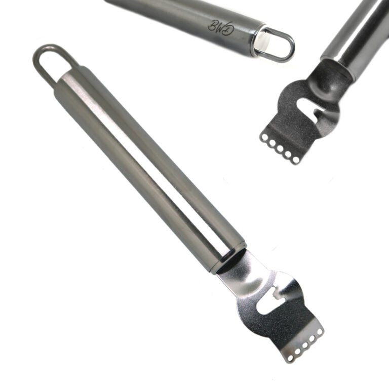 Stainless steel lemon zester and citrus peeler