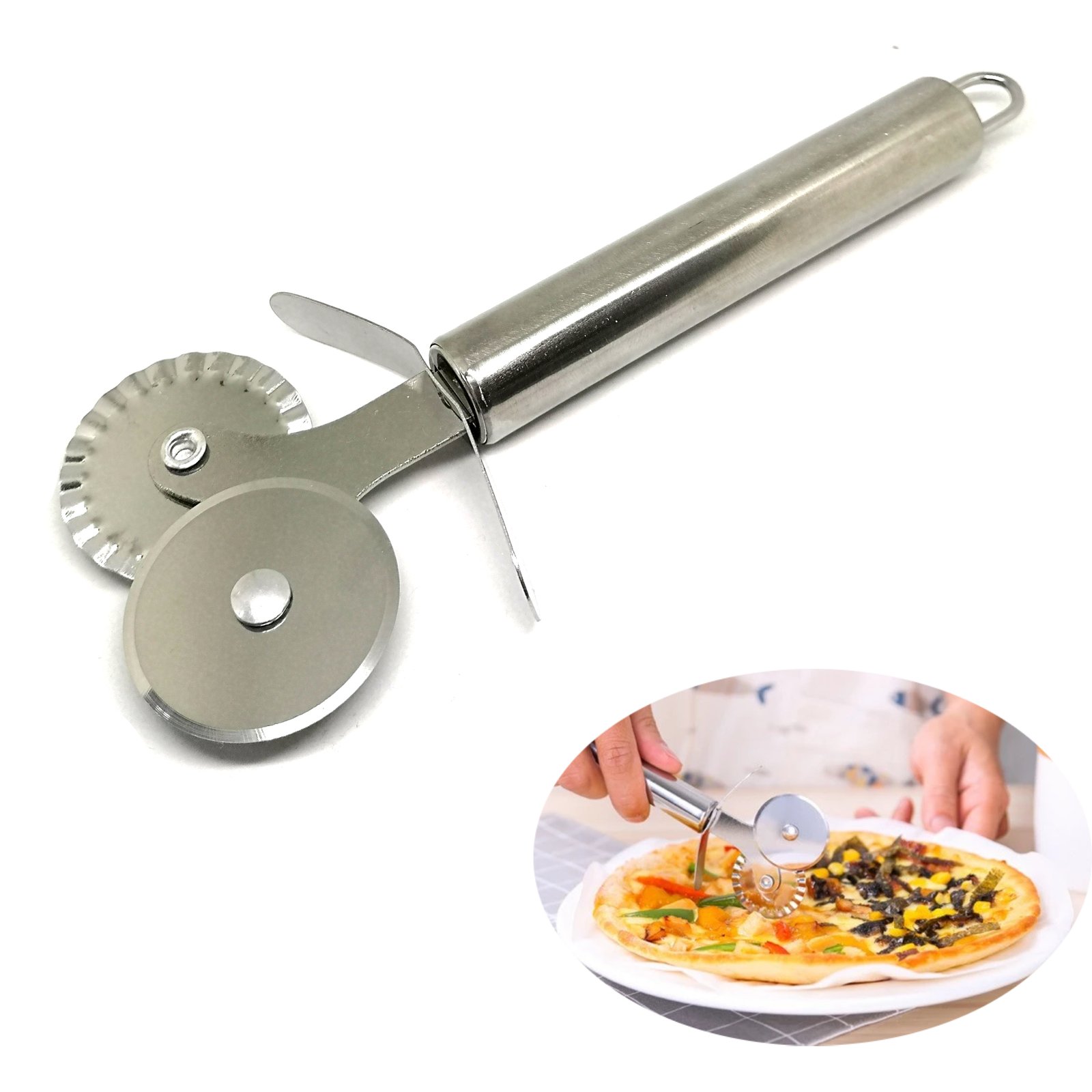 Professional Pizza Cutter Sharp Stainless Steel Slicer for Easy, Clean Cuts