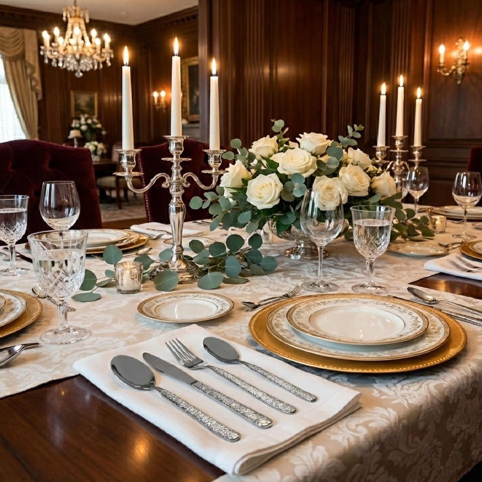 Premium 16-Piece Flatware Set Textured Stainless Steel Cutlery (Silver) - Image 3