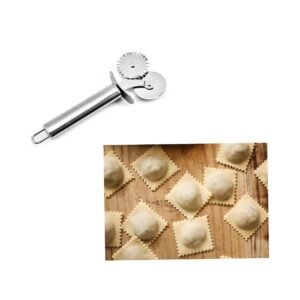 Stainless Steel Ravioli & Pasta Cutter Dual-Wheel Pastry Tool